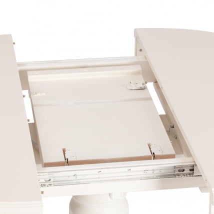 Стол СТЕФАНО круглый бук, мдф, Д90+30кс77см, Иворй вхите / STEFANO D90+30x77см, Ivory white_9