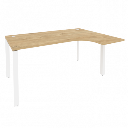 Стол эргономичный правый на П-образном м/к ОНИКС О.МП-СА-4Р Тиквуд Светлый/Белый / ONIX O.MP-SA-4R_0