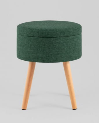 Пуф с ящиком Сторе Воодй рогожка темно-зеленая / Store Woody_5