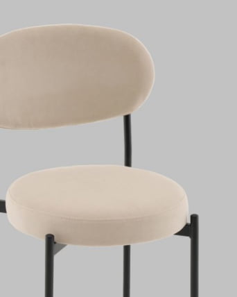 Стул Полубарный Бриф ДД ПБ велюр бежевый / DD_6