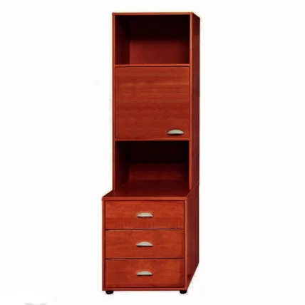 Стеллаж открытый Модул 4 с тумбой, ящиками и дверкой Яблоня / Modul_0