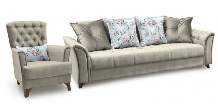 Кресло Ирис ТК 963 Серый Фибра 2775/2 Розы_0