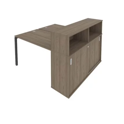 Рабочая станция с опорным шкафом-купе Метал Сйстем Б.РС-СШК-2.2 Вяз/Антрацит / Metal System_0