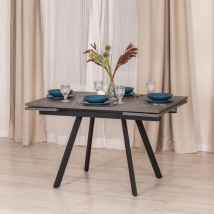 Стол ВИГО ЛДСП/ХПЛ/металл, 120 кс 80 кс 30 х 30 х 75 см, Мрамор черный/черный / VIGO ЛДСП/HPL/металл, x x_14