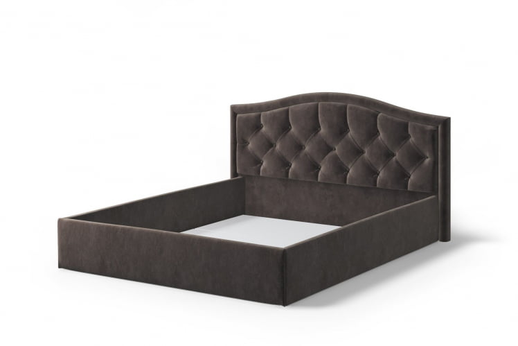 Кровать Стелла, 1600*2000 мм, велюр НЕО 10, темно-коричневый / NEO_1
