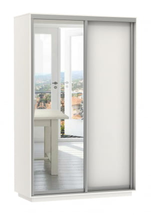 Шкаф-купе двухдверный Экспресс Дуо Медиум 1200х2400х Белый снег / 1200х2400h_0