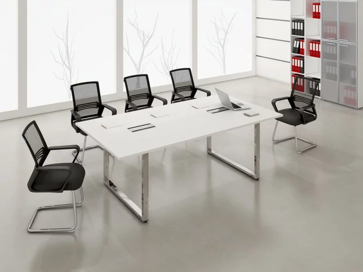 Стол рабочий, прямолинейный ГЛОСС ЛИНЕ НСР-О.005.1 Белый Премиум / GLOSS LINE_1