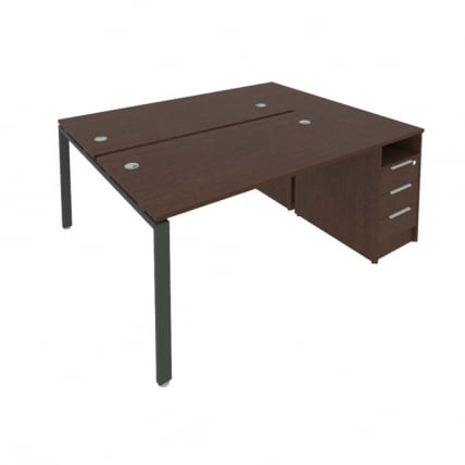 Рабочая станция с опорной тумбой Метал Сйстем Б.РС-СТП-2.3 Венге/Антрацит / Metal System_0