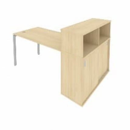 Рабочая станция с опорным шкафом-купе Метал Сйстем Б.РС-СШК-3.3 Акация/Серый / Metal System_0