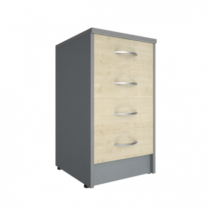 Тумба приставная (с замком) Рива А.ТП-4Ф-С Клен/Металлик / Riva А.ТП-4F-S_0