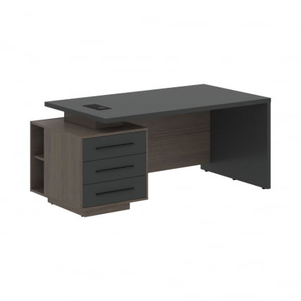 Стол руководителя левый ВЕЛИОН ВCТ 1890 Л Яшма черный Дуб Сильвер / VELION VCT L_0