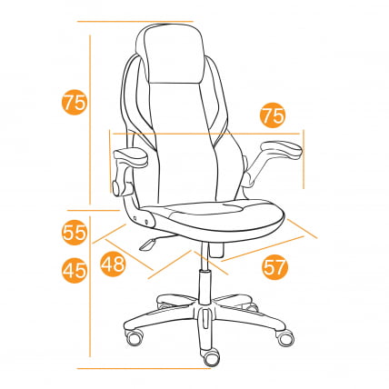 Кресло офисное БАЗУКА флок , коричневый/бежевый/коричневый перфорированный, 6/7/6/06 / BAZUKA_16