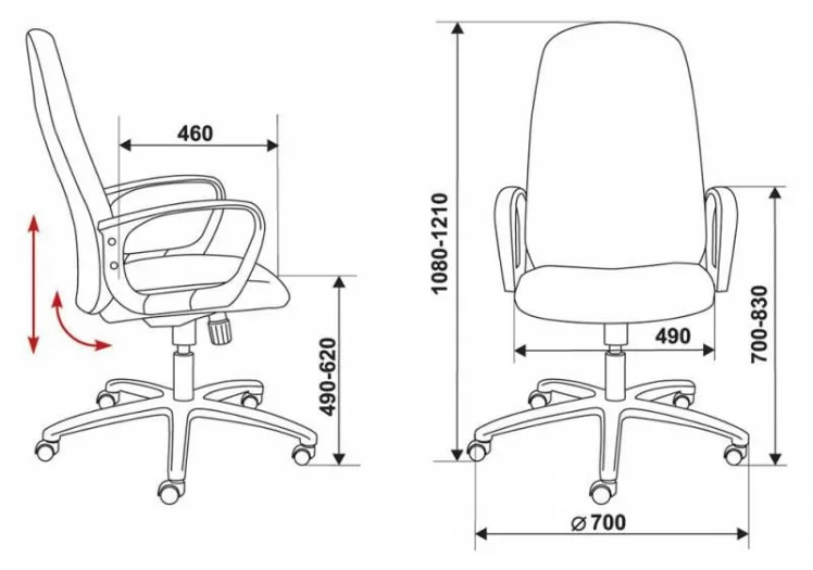 Кресло руководителя Бюрократ Ч-808АКССН/Грей / Ch-808AXSN/Grey_4