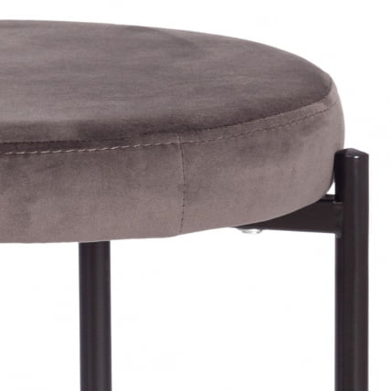 Табурет РЕВО (мод. 7034) ткань/металл, 44 х 44 х 47 см, темно-серый баркхат 14/черный / REVO (mod. barkhat_2