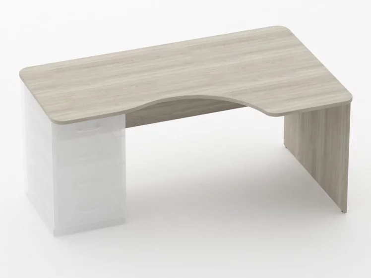 Стол угловой под встроенную тумбу Глассй 1.141.16Пр Дуб сантана светлый / Glassy_0