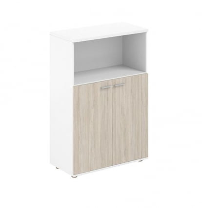Шкаф двухдверный средний с нишей Сигма СГ.846.ВХ.ОЛ Белый Дуб светлый / Sigma SG.846.WH.OL_0