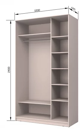 Шкаф-купе Хит-24-12-55 Дуб млечный_3