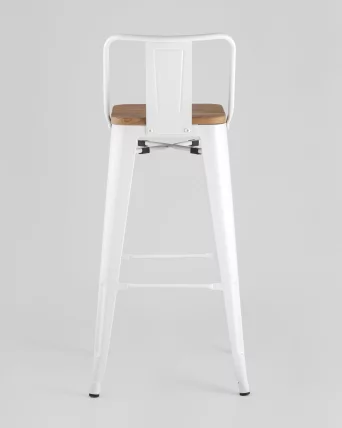 Стул барный Толикс Воод 75.5  со спинкой Белый / Tolix Wood_4