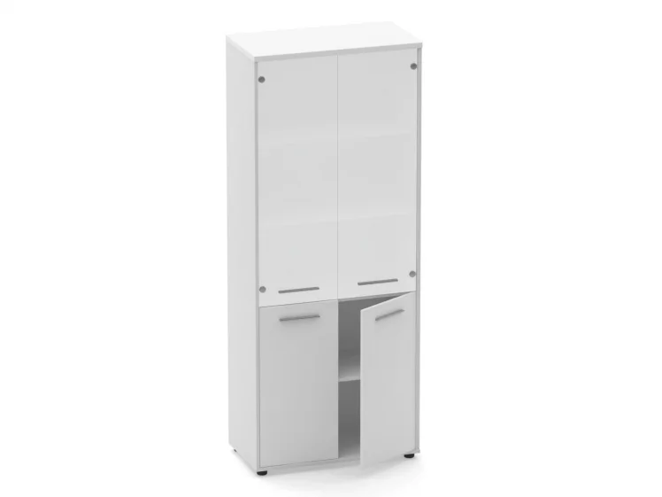 Шкаф 4 широкий верх стеклянные двери, низ закрытый Дека 10.19.171 Белый / Deka_1