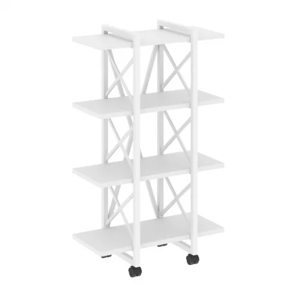 Стеллаж на колесных опорах - 4 полки ЛОФТ  ВР.Л-МСТ.К-4.4В Металл белый Белый Бриллиант / LOFT VR.L-MST.K-4.4V_0