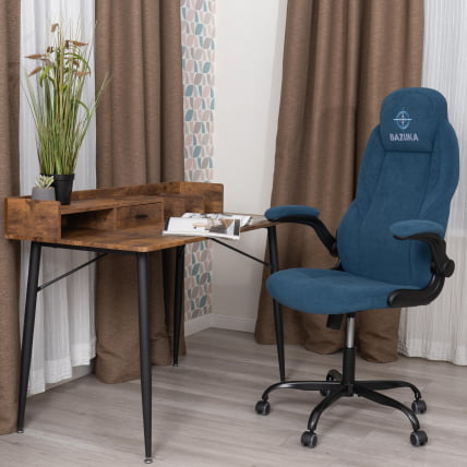 Кресло геймерское БАЗУКА металБЛ велюр, синий, 32 / BAZUKA metalBL_14