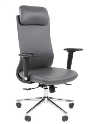Офисное кресло CХАИРМАН 500 ЛЮКС (ЛУКС) ЭКО экокожа Серый / CHAIRMAN (LUX)_0
