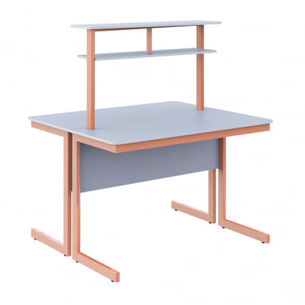 Стол лабораторный островной для спец. кабинетов Оранжевый/Серый_0