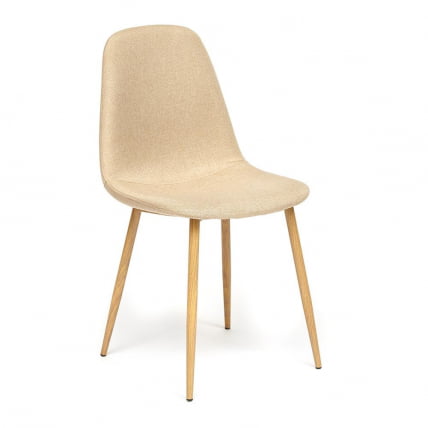 Стул БРЕЕЗЕ (мод. 4724) металл/ткань, 44х48х87см, бежевый/натуральное дерево / BREEZE (mod._0
