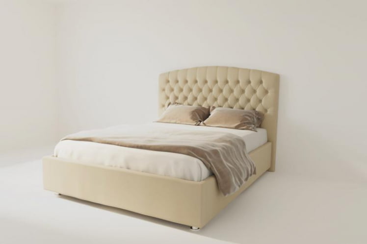 Мягкая интерьерная кровать &куот;Берлин&куот; без основания Цвет фасада: Бежевый; Цвет корпуса: Бежевый; Материал фасада: Искусственная кожа; Размер: 2000кс2000 мм; Спальное место: 2000х2000 мм / "Берлин" 2000x2000_0