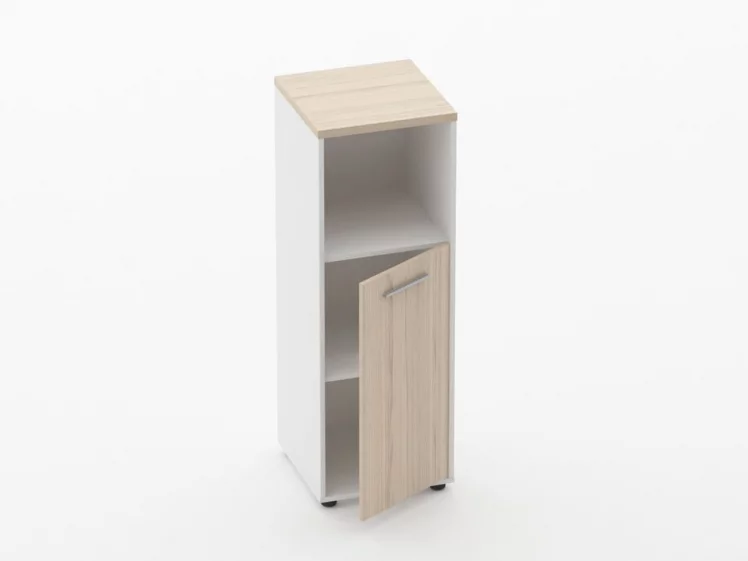 Шкаф 2 узкий закрытый с нишей Дека 10.12.11Пр Туя/Белый / Deka_1