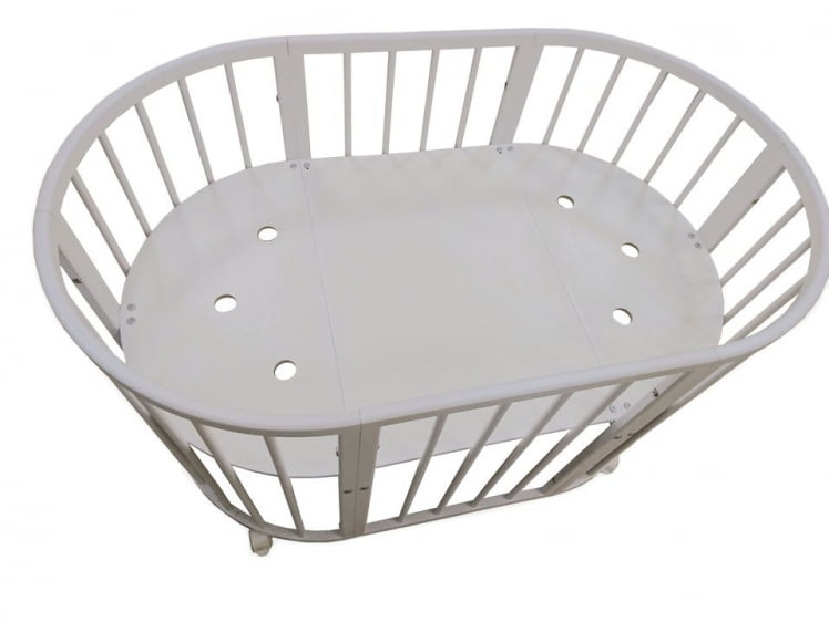 Кровать-трансформер с двумя матрасами и маятником Меррй Хаппй Мини матовая Слоновая кость (3 в 1) / Merry Happy Mini_8