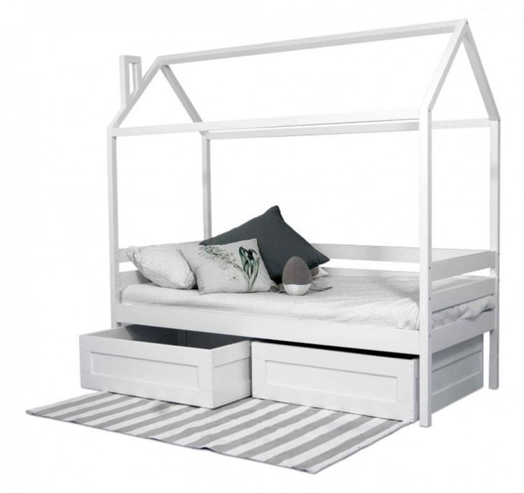 Кровать-домик РооРоом кд-11С c ящиками Серый / RooRoom c_0