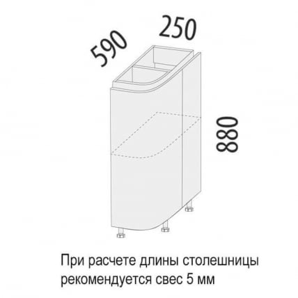 Напольный шкаф торцевой (прав) Бостон 104.64_4
