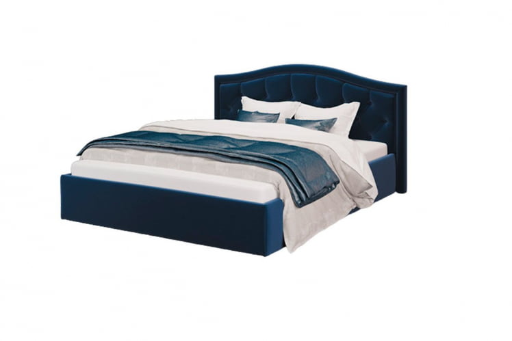 Кровать Стелла, 1400*2000 мм, велюр НЕО 27, синий / NEO_0