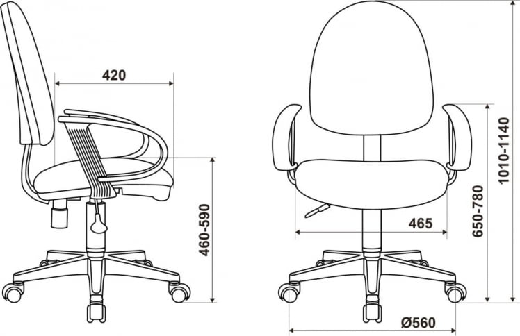 Кресло офисное Бюрократ CХ-300 БЛАCК Черное / CH-300 BLACK_4