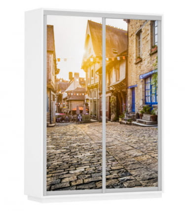 Шкаф-купе двухдверный Экспресс Дуо 1600х2200х Улица/Белый снег / 1600х2200h_0