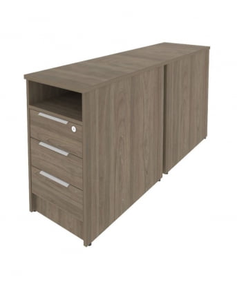 Тумба приставная двойная Метал Сйстем Б.ТП-2 Вяз/Серый / Metal System_0