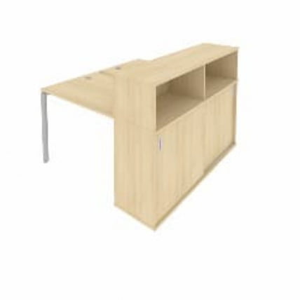 Рабочая станция с опорным шкафом-купе Метал Сйстем БП.РС-СШК-2.1 Акация/Серый / Metal System_0