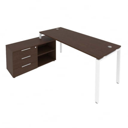 Рабочая станция на П-образном м/к с опорной тумбой левая Метал Сйстем БП.РС-СТС-2.5 Л Венге/Белый / Metal System_0