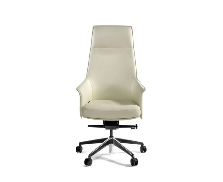 Кресло руководителя Бордо кожа Слоновая кость_1