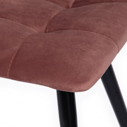 Стул CХИЛЛЙ (мод. 7095) ткань/металл, 45кс53х88 см, высота до сиденья 50 см, коралловый баркхат 15 /черный / CHILLY (mod. 45x53х88 barkhat_7