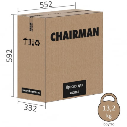 Кресло руководителя Чаирман 590 ткань/сетка Серый / Chairman_6