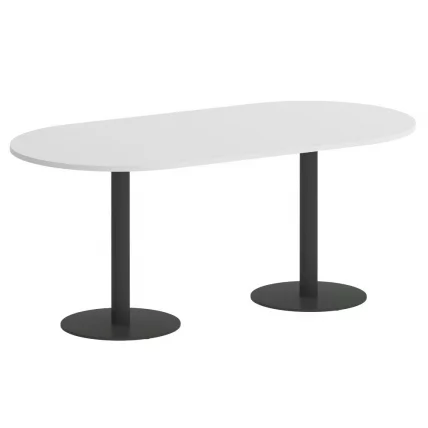 Стол овальный ХОМЕ ОФФИCЕ ВР.СП-5-180.1 Белый Бриллиант/Антрацит металл / HOME OFFICE VR.SP-5-180.1_0