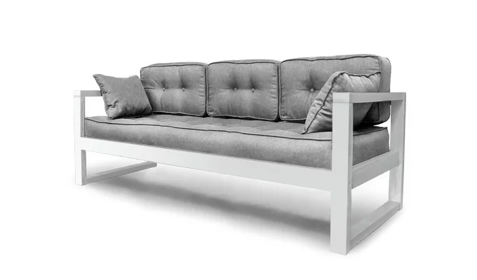 Диван трехместный ДЕмоку Д-3 серебристо-серый_белый / DEmoku_0