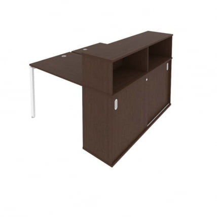 Рабочая станция с опорным шкафом-купе Метал Сйстем БП.РС-СШК-2.1 Венге/Белый / Metal System_0