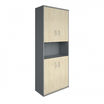 Шкаф высокий широкий Рива А.СТ-1.5 Клен/Металлик / Riva_0