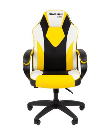 Кресло геймерское CХАИРМАН ДРАЙВ (ГАМЕ) 17 черный/желтый/белый / CHAIRMAN (GAME)_2