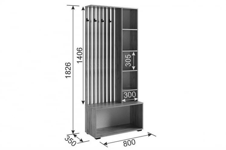 Прихожая Бери МПР-021 Дуб крафт золотой/графит / MPR-021_3