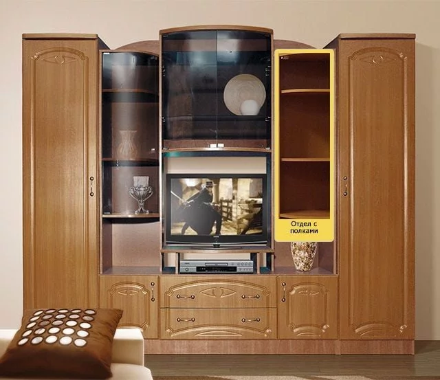 Стенка Александра 6 МДФ, Вишня Оксфорд_6