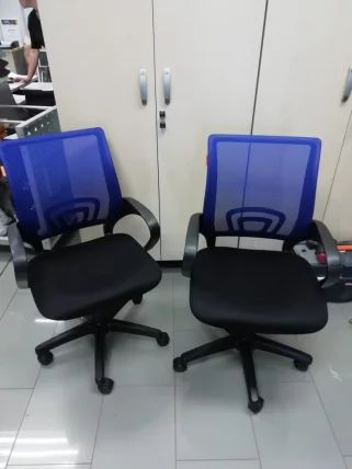 Кресло оператора CХАИРМАН 696 Черный пластик (блаcк) синий / CHAIRMAN (black)_3